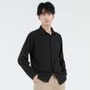 Ole Selección Estricta Colgante de Alta Calidad Sin Planchar Color Sólido Sedoso Negro y Blanco Camisa para Hombre Manga Larga Holgada Tendencia Ins