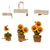 Decoración de maceta de girasol con cara sonriente tejida a mano con ganchillo Regalo para el Día del Maestro