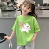 Camiseta de Manga Corta para Niña Ropa de Verano 2026 Nuevo Estilo Moda Niños Niñas Verano Algodón Puro Manga Media Cuello Redondo Top Delgado t
