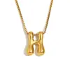 Moda Europeia e Americana Simples Nicho Personalidade Hip Hop Explosões Colar Aço Inoxidável Banhado a Ouro 18K Colar com Letras Bolha para Mulheres
