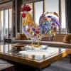 Venda Quente Transfronteiriça Galo Plano de Acrílico Decoração de Mesa Galinha Vibrante de Acrílico Novo Estilo Chinês