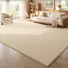Alfombra para Sala de Estar, Lavable y Limpiable, Estilo Vintage Crema, Lujo Ligero Francés, Alfombrilla de Piso para Sofá de Dormitorio de Gama Alta, Cobertura Completa de Área Grande