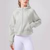 Ropa de Yoga Otoño e Invierno Sudadera con Capucha Holgada Cálida Chaqueta Deportiva de Fitness para Mujer Manga Larga Engrosada Cómoda de Secado Rápido
