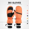 Guantes de esquí para pareja, forro polar de invierno para exteriores, cálidos, impermeables, cortavientos, compatibles con pantalla táctil y antideslizantes para actividades al aire libre en el noreste de China