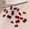 Acessórios de Nail Art de Laço Aveludado Tendência Laços Doces Tridimensionais Populares Atmosfera de Ano Novo Decorações de Unha de Laço Vinho