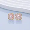 Brincos de Pérola de Água Doce com Gotejamento de Óleo Agulha de Prata S925 Trevo de Quatro Folhas Borboleta Elegante Brincos de Luxo Joias Atacado