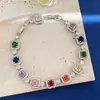 Pulseira Geométrica Quadrada de Cristal Zircônia Diamante Brilhante Estilo Coreano Fashion Versátil Sem Marca