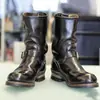Nuevas botas Martin de estilo europeo y americano para otoño, con cremallera lateral, color liso, para hombre, tacón cuadrado de metal negro, de moda para invierno, punta redonda