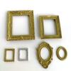 [Mini marco de fotos de resina tallada color oro] 1:Accesorios para casa de muñecas modelo 12bjd marco de fotos diy