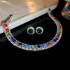 Conjunto de collar con colgante de gota de diamante transfronterizo para mujer, cadena para clavícula de moda nicho de lujo ligero, joyería versátil, sentido de alta gama para mujer