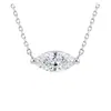 Collar de Plata S925 con Moissanita Marquesa Cadena para Clavícula Gruesamente Chapado en Pt950, Elegante, Sencillo, Versátil, Artículo Popular Transfronterizo de Tiktok