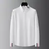 Camisa blanca estilo europeo con banda en el puño, corte slim para hombre, moderna, de lujo ligero, alta gama, ropa de trabajo, camisa de manga larga para negocios