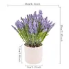 Plantas artificiais requintadas para comércio transfronteiriço, plantas verdes falsas para decoração interna e externa, lavanda em vaso de plástico, mini plantas em vaso