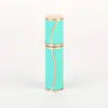 Frasco Refil de Perfume de Couro com Borda Dourada de Luxo Leve 5ml, Frasco Portátil com Borrifador de Pressão, Garrafa Vazia Recarregável para Viagem Atacado