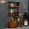 Librero de Madera Maciza Estilo Chino Mueble para Té Vinoteca Estante para Flores Gabinete Divisorio Adornos para Sala de Estar Estante de Almacenamiento de Pie de Múltiples Capas
