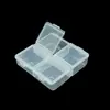 Caja de Plástico Transparente de 4 Compartimentos para Accesorios de Uñas, Pedrería, Diamantes de Acuarela, Caja de Exhibición de Muestras con Tapas Individuales, Desmontable