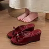 Primer Encuentro Jifa Chanclas de Plataforma de Cuña Francesa para Mujer Verano Ropa de Exterior 2026 Nuevas Sandalias de Punta Abierta Tacones Altos Pequeños