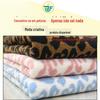 Anel de leopardo azul claro com estampa dupla face de algodão e lã mais veludo com estampa de partículas pequenas tecido de pelúcia para serviço doméstico