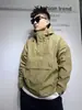 Chaqueta de trabajo moderna estilo americano en stock para hombres y mujeres, corte holgado, multibolsillos, abrigo versátil estilo callejero