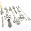 Nuevo Pulsera China Borla Estilo Étnico Colgante Calabaza Lazo Dosel de Loto Colgante de Cristal Pulsera de Plata Antigua Accesorios