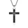 Amazon Transfronterizo Nuevo Colgante de Acero Inoxidable con Sello de Cruz Cuadros Personalizado Retro Diamante para Hombre Collar para Mujer