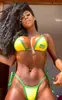 2026 Verano Nuevo Producto Exportación Europea y Americana Bikini Bordado con Bandera Brasileña Sexy para Mujer Traje de Playa Deportivo