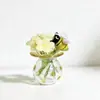 Zibo Cristal Mini Flor Punta del Dedo Pájaro Ramo Adorno de Cristal Regalo Nicho Flor Eterna Decoración de Escritorio Cristal