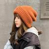 Chapéu de lã japonês feminino personalizado outono e inverno versátil chapéu de malha coreano quente proteção para orelhas cabeça grande solto processamento de fábrica