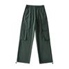 Verão novo europeu e americano roupas femininas moda cor sólida tridimensional grande bolso macacão calças retas calças K11093