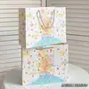 Bolsa de Regalo de Oso Mantequilla de Tela Vaquera Dibujada a Mano Bolsa de Almacenamiento de Papel Kraft Engrosada de Gran Capacidad Bolsa Tote Esencial para Regalo