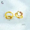 Anillo de Oro Arena Antigua de Alta Retención de Color Anillo Abierto de Flor Hueca Exquisito Nicho Dulce Versátil Anillo de Tendencia Nacional