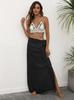 Ropa Europea y Americana Suministro Transfronterizo Falda de Playa con Tirantes y Borlas y Falda Sexy de Una Pieza Asimétrica 705