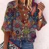 Nueva Camisa de Verano con Cuello Alto Trendy Estampado 3D para Mujer, Estilo Transfronterizo Europeo y Americano, Comercio Exterior Transfronterizo de Amazon, Ins