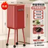 Cubo de basura para el hogar con tapa, gran capacidad, cubo de basura de plástico sellado engrosado de doble capa para sala de estar y dormitorio, no requiere agacharse