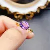 Anillo nuevo de amatista natural plata S925 incrustado piedra principal 7*9mm Joker red explosion joyas para mujer venta al por mayor