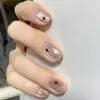 Puntas de Uñas Portátiles Cuadradas Cortas con Patrón de Estrellas para Mujeres, Uñas Postizas, Marca Nacional