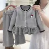 Conjunto de Suéter para Niños Otoño e Invierno Nuevo Dibujos Animados Cárdigan Pantalones de Punto Estilo Coreano Moda para Bebé Niña Suéter Pantalones