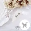 Accesorios para Arte de Uñas de Mariposa Plateada Lujo Ligero Moño Tridimensional Metal Alas de Mariposa Grande Adornos de Diamantes para Uñas Explosiones de Celebridad de Internet