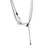 Chica dulce, cool y picante ~ collar de circonita negra con pin trasero para mujer, diseño de nicho moderno ins, accesorios de cadena para suéter de alta gama