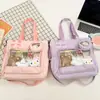 Lindo Bolso Cruzado para Estudiante Universitario Bolso Estilo Universitario para Mujer Transparente Color Sólido Bolso Hinchado Dolorido Gran Capacidad Bolso de Hombro para Estudiante de Secundaria Trendy