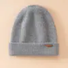 Nuevo Gorro Cálido de Invierno 100% Cachemir Puro para Hombres y Mujeres, Gorro de Lana Tejido, Gorro Casual, Gorro para el Frío al Aire Libre