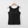Top de Copa Entera de Primavera y Verano con Almohadilla en el Pecho Algodón Yoga Deportes Ocio Combinación Total Base para Usar Exteriormente Chaleco de Algodón Puro para Mujer