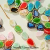 Contas de Cerâmica Feitas à Mão Pulseira DIY Colar Brincos Material para Miçangas Acessórios Acessórios de Joia Estudante Furo Grande Folhas