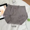 Pantaletas acanaladas suaves y texturizadas de estilo japonés para mujer, de cintura media con ribete de encaje, hipoalergénicas y cómodas, calzones de algodón 10A con entrepierna extendida