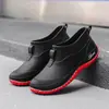 Galochas de Moda Transfronteiriças para Homens, Estilo Japonês e Coreano, Cano Curto, Versáteis, Impermeáveis, Sola Macia, Confortáveis, Antiderrapantes, Sapatos de Borracha para Cozinha
