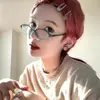 Óculos Retrô Y2K com Armação Pequena Degradê Feminino Estilo Japonês Coreano Hot Girl Lentes Planas Degradê Ovais Nicho Tendência Dropshipping