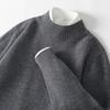 Suéter de lana 100% para hombre, suéter de cuello alto medio grueso, camisa base de lana pura, suéter cálido de talla grande para hombre, otoño e invierno