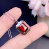 Colgante de granate rojo natural, engastado en plata de ley s925, completamente limpio, con fuego y brillo excepcionales, piedra principal 7*9mm