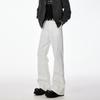 Jeans Lavados Negros Retro Americanos de Pierna Ligeramente Acampanada para Hombre en Otoño, Pantalones Limpios y Ajustados de Marca de Moda, Pantalones Casuales Rectos