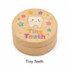Caja de Dientes de Bebé en Stock, Caja Redonda de Madera de Haya para Guardar Dientes, Caja de Almacenamiento para Cordón Umbilical y Cabello de Bebé, Caja de Recuerdos de Dientes de Bebé para Niños